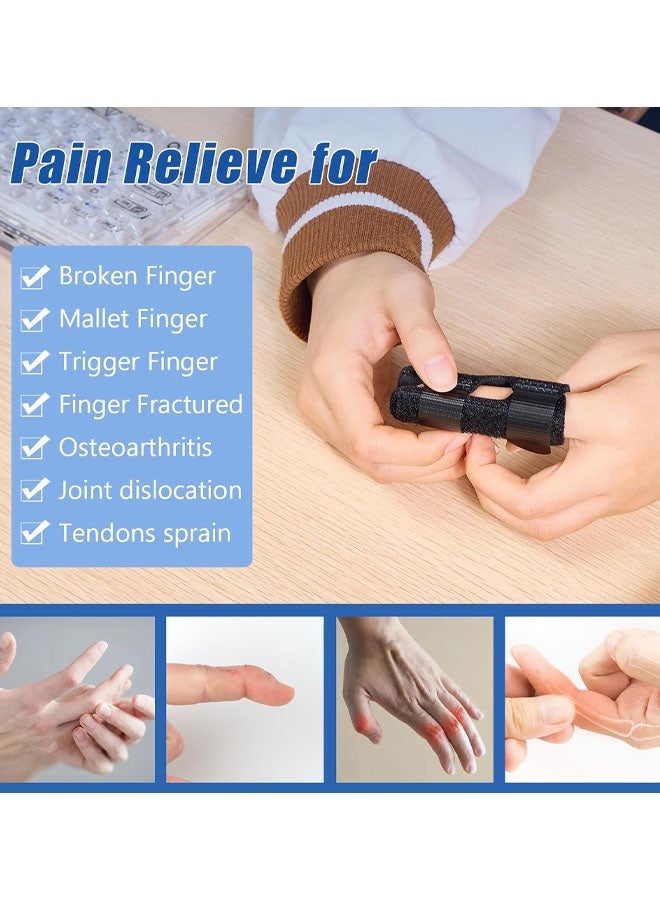 2 قطعة جبيرة إصبع - جبيرة إصبع مُحسّنة مدمجة في 2 شريط ألومنيوم لدعم جبائر الأصابع لشلل الإصبع المكسور وتخفيف آلام التهاب المفاصل - Image 5